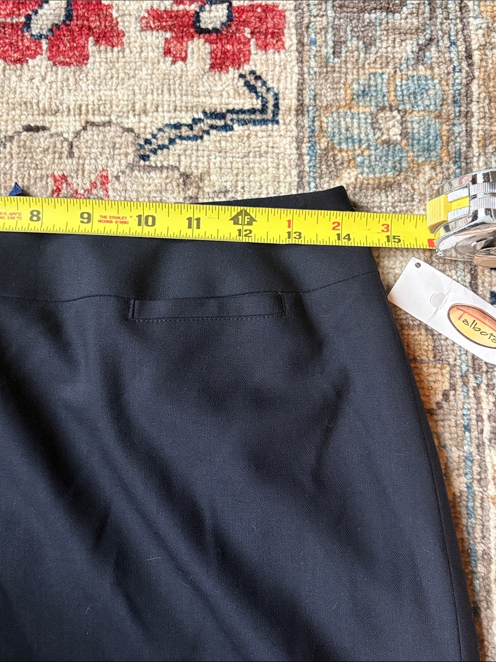 Talbots Italian Wool Navy Pencil Skirt Sz 6 - Picture 3 of 8